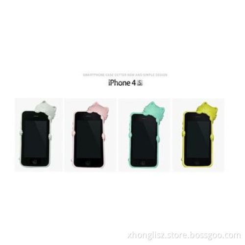 Cute 3D Cats Soft Silicone Back Cover Case for iPhone 4/4S, Many Colors for Choice